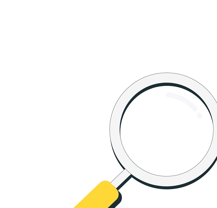 cartoon of magnifying glass