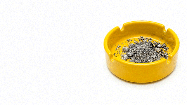gif of a lighter falling into an ashtray